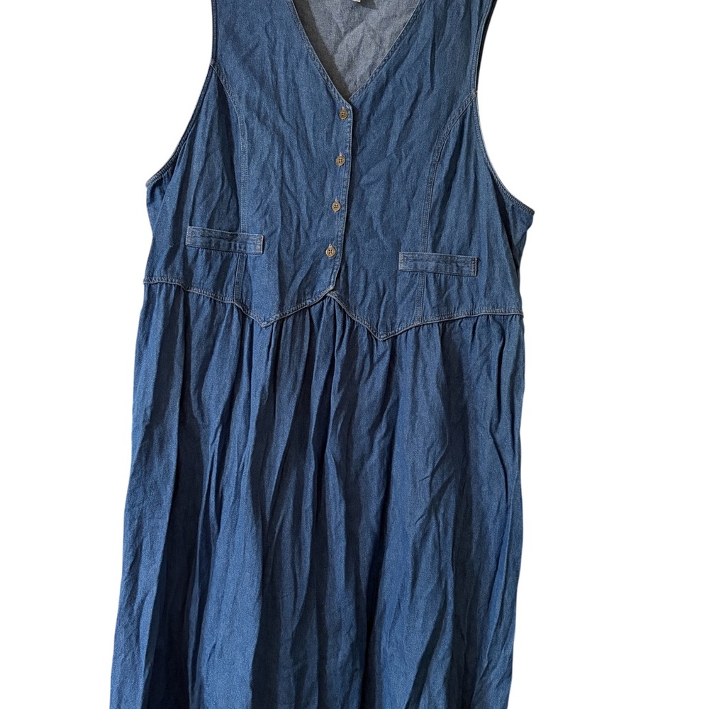 Vintage Truly Yours Plus Size 28W Sleeveless Denim Dress Y2K